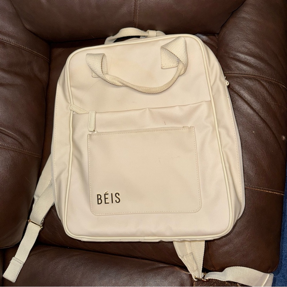 Beis expandable backpack beige